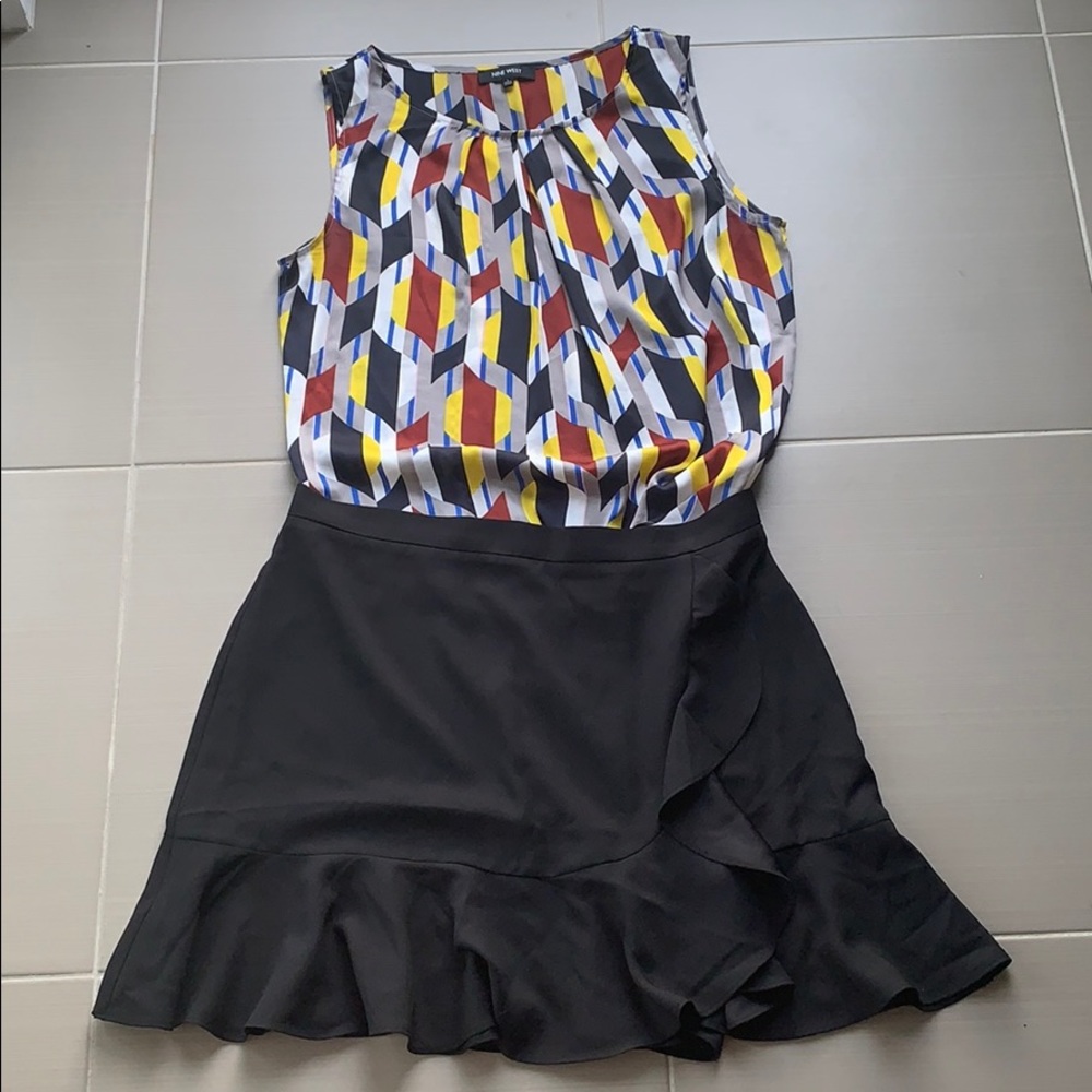 Nine West Retro Pattern Sleeveless Blouse
